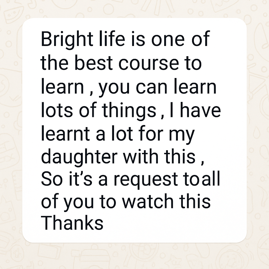 Testimonial from Brightlife parent